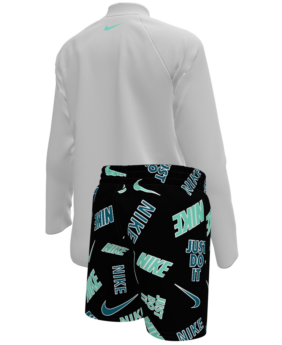 Nike Boys 4-7 Outline Rash Guard Top And Shorts, 2-piece Set In Multi