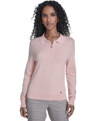Women's Long-Sleeve Quarter-Zip Polo Sweater
