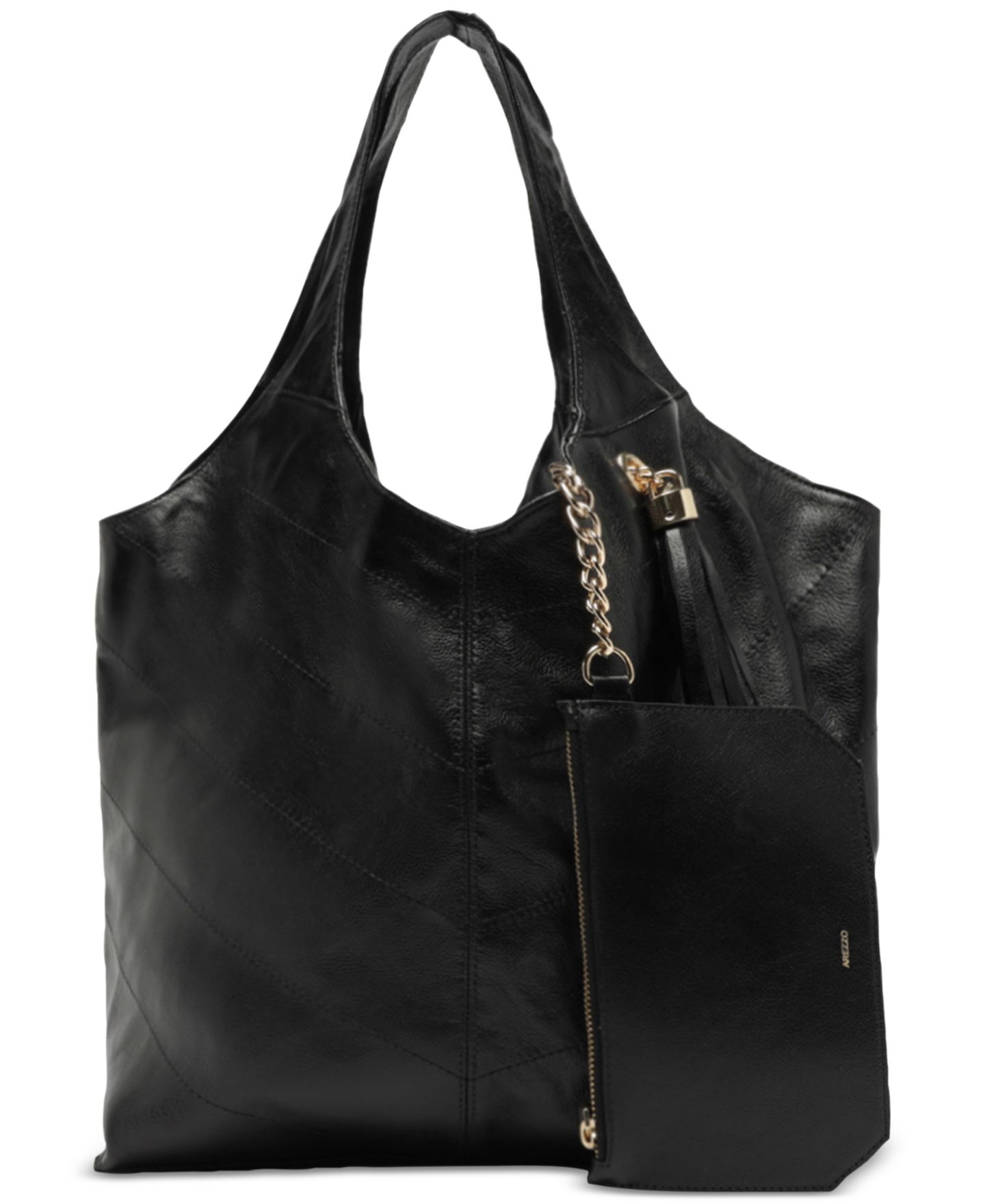 Женская сумка Arezzo Sonya Extra Large Leather Hobo, цвет: Чёрный — фото 4