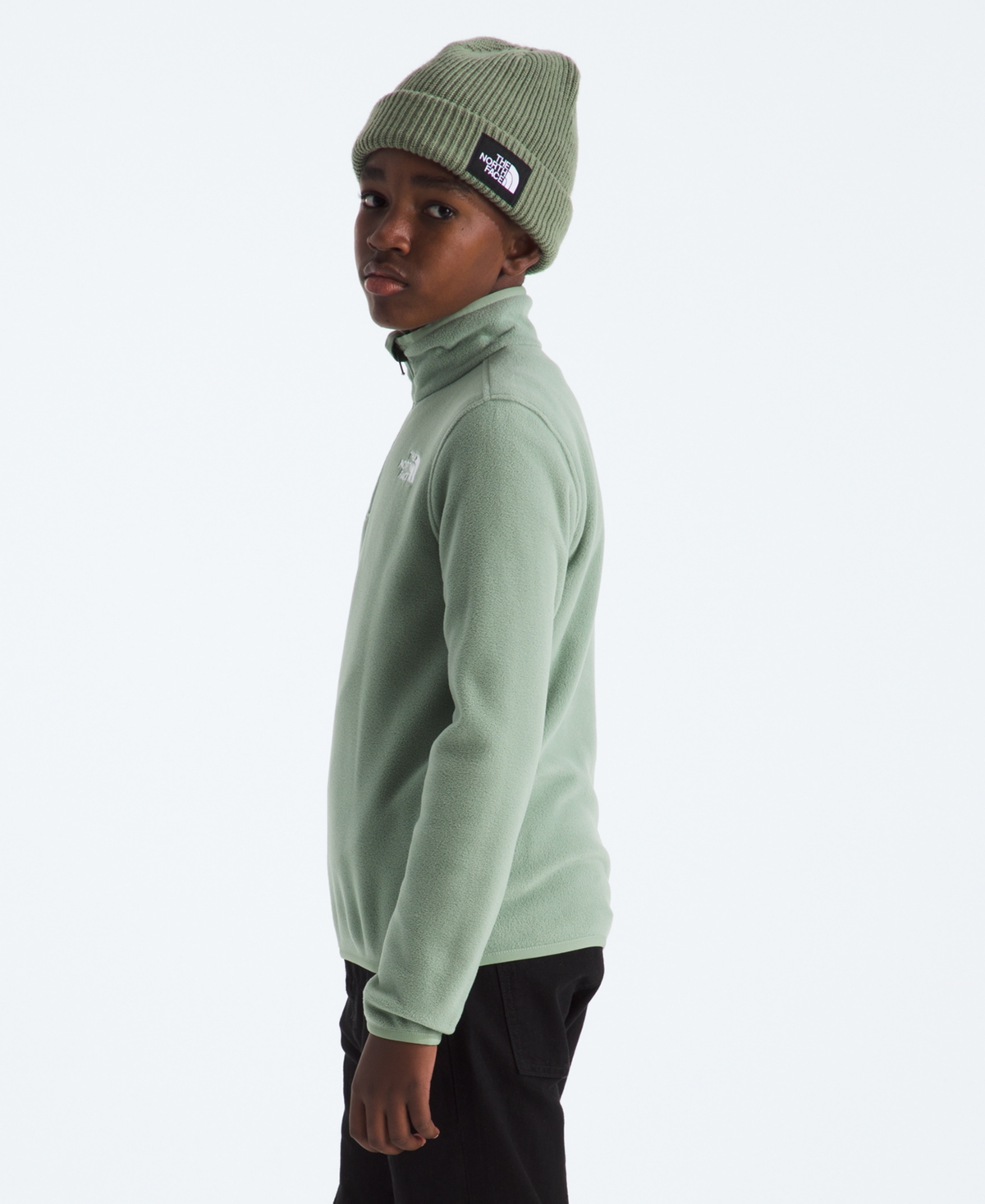 The North Face Girls And Boys 6-16 Glacier Zipper Jacket In Green