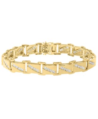 Men's Lab Grown Diamond (2-5/8 ct. t.w.) Bracelet in Gold over Silver