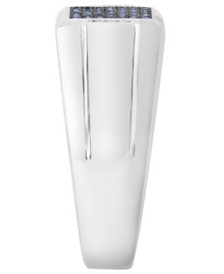 Men's White and Blue Diamond Ring (2/3 ct. t.w.) in Sterling Silver