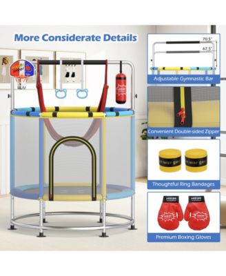 55" Kids Trampoline Gift for for 3-6 Years Old Boys and Girls