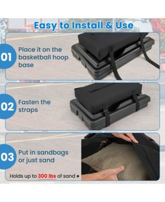 Portable Basketball Hoop Stand Adjustable Height with Shatterproof Sandbag Wheels