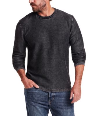 Men's Long-Sleeve Crewneck Twill Stonewash Sweater