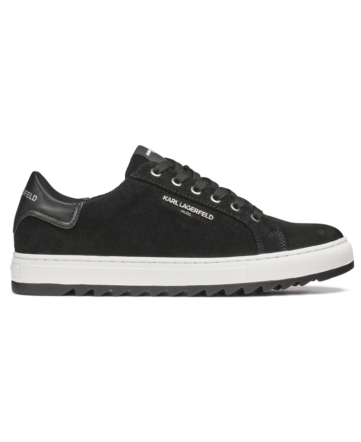 Karl Lagerfeld Men's Suede Logo Sneakers In Black