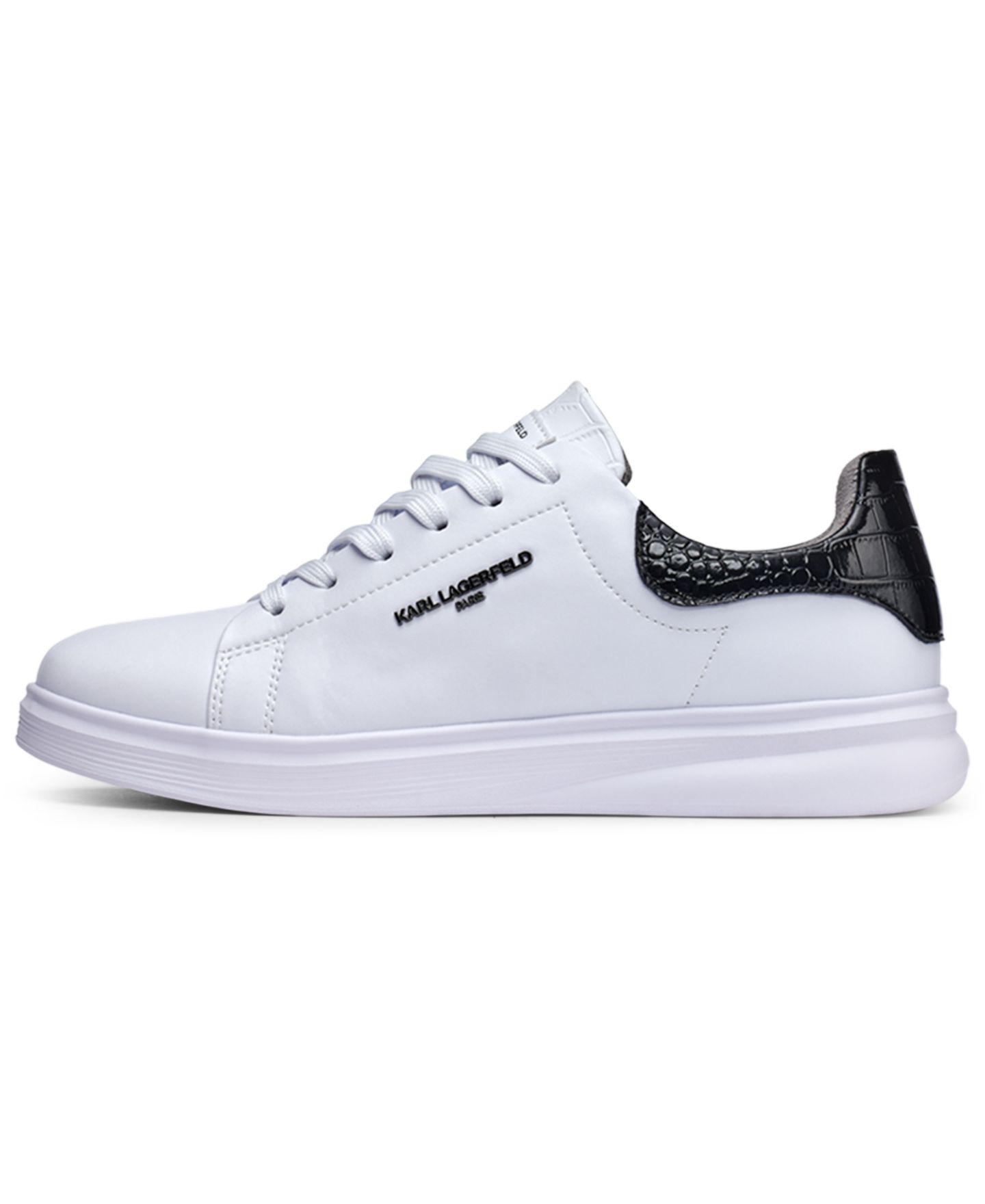 Мужские кроссовки KARL LAGERFELD PARIS Round Toe Leather, цвет: Белый — фото 2
