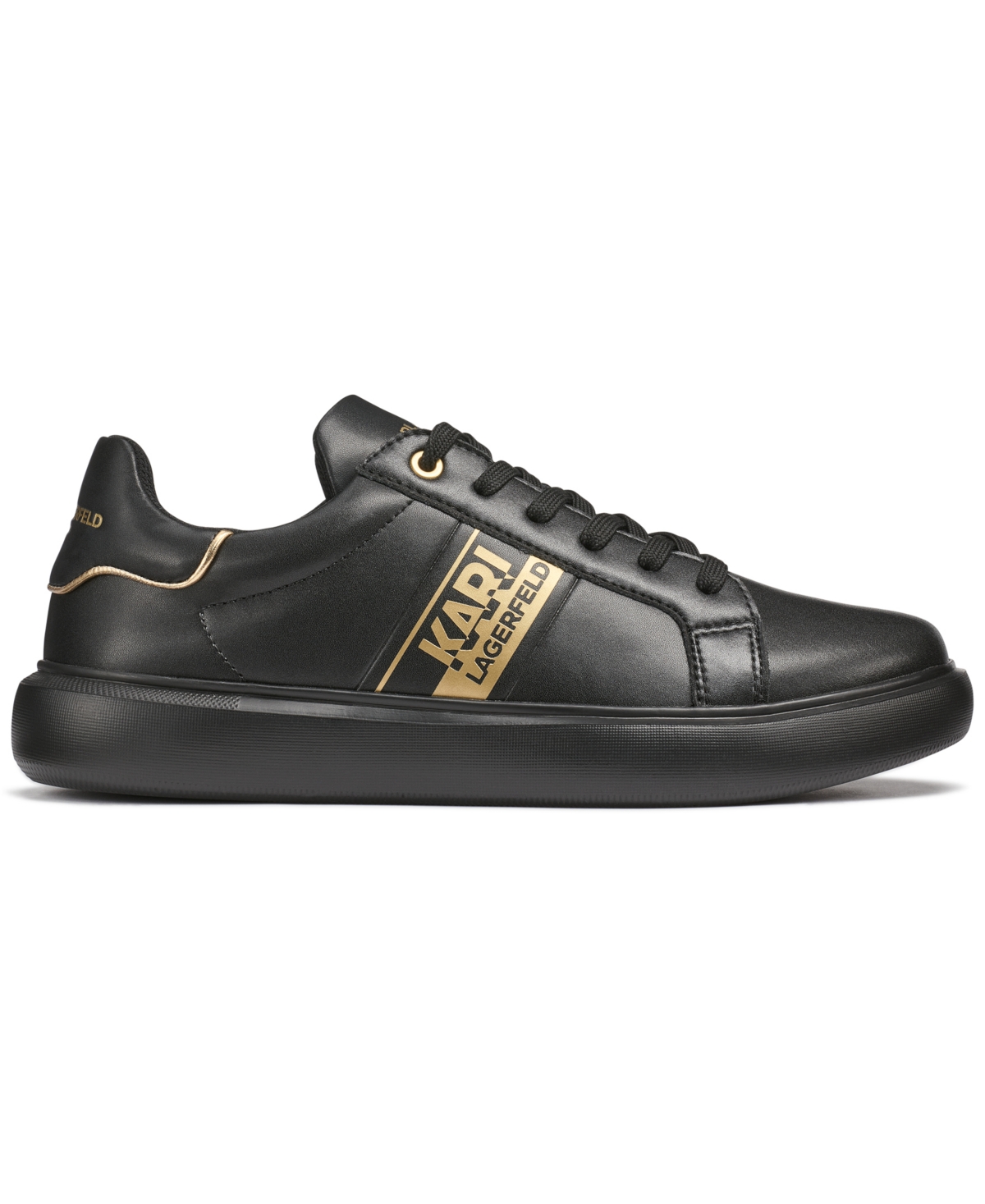 Karl Lagerfeld Men's Side Logo Print Sneakers In Black