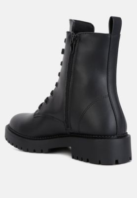 Womens Forter Faux Leather Lace Up Boots