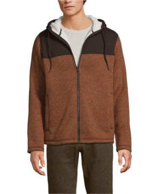 Men's Sweater Fleece Mixed Media Full Zip Jacket