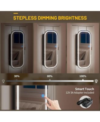 16" Hanging Jewelry Cabinet with Round Mirror Organizer