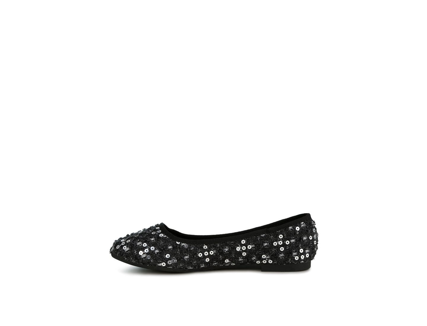 Женские балетки London Rag Sujet Sequin Ballet Flats, цвет: Чёрный — фото 5