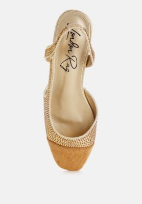 Womens Rerita Rhinestone-Studded Glitter Sandals