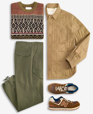 Men's Relaxed Fit Brady Pants, Wild Crewneck Sweater & Mahomes Shirt Jacket, Macy's Exclusive