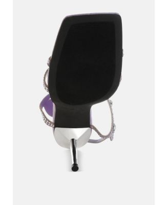 Womens Fialka Diamante & Rhinestones Stiletto Sandals