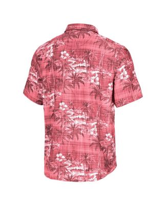 Men's Crimson Alabama Crimson Tide Coconut Point Palmetta IslandZone Camp Button-Up Shirt