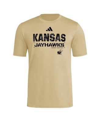Men's Natural Kansas Jayhawks 2025 Military Appreciation Pre-Game AEROREADY T-Shirt
