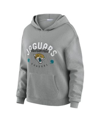 WEAR by Erin Andrews - Women's 2-Piece Gray Jacksonville Jaguars Waffle-Knit Long-Sleeve Hoodie and Lounge Pant Set