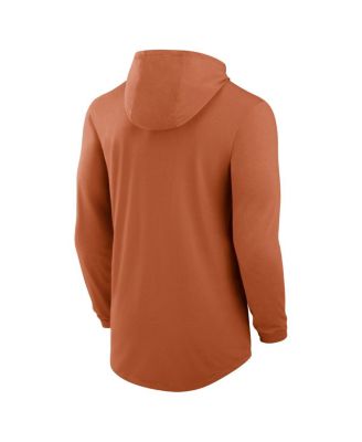 Men's Texas Orange Texas Longhorns Legacy Tri-Blend Dri-FIT Long Sleeve Hoodie T-Shirt