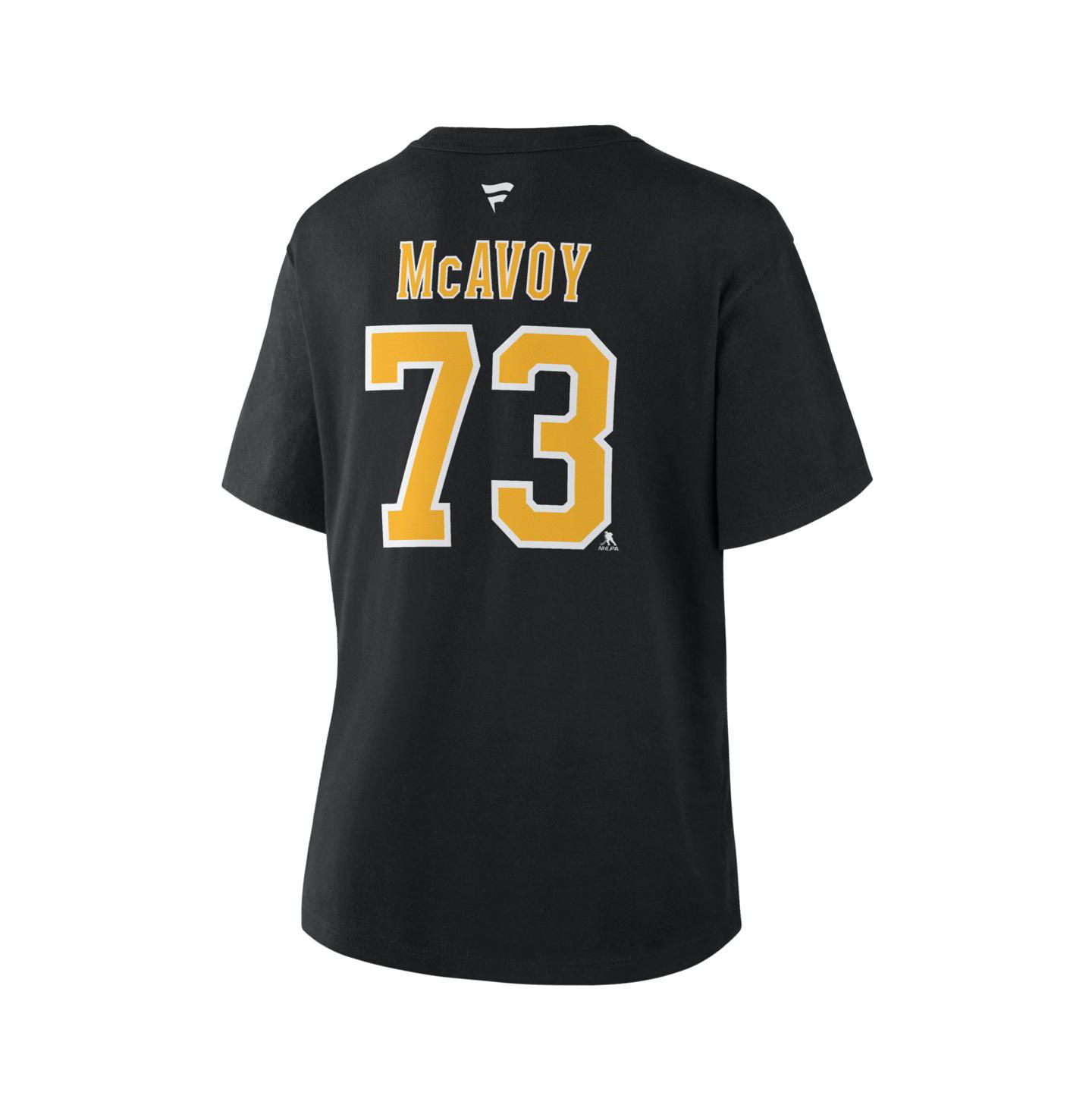 Женская футболка Fanatics Charlie McAvoy Black Boston Bruins Authentic Stack Name & Number — фото 3