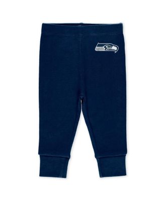 Baby Boys and Girls Newborn 3-Piece Seattle Seahawks Turn Me Around Bodysuits and Pant Set