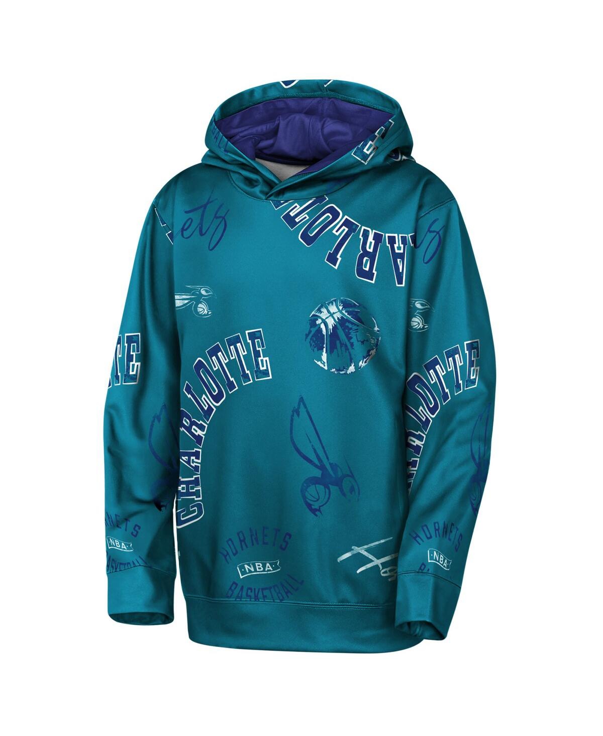 Outerstuff Big Boys and Girls Teal Charlotte Hornets Moving Violation Hoodie