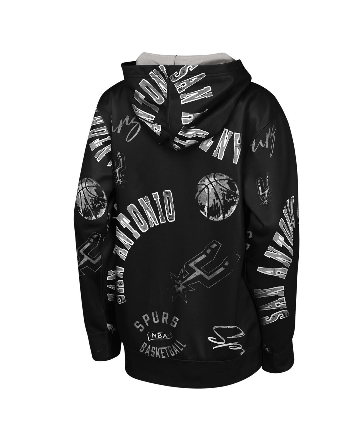Outerstuff Big Boys And Girls Black San Antonio Spurs Moving Violation Hoodie In Black