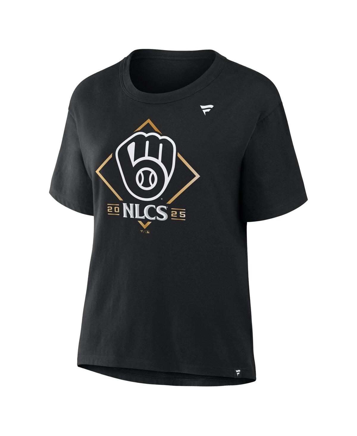 Fanatics Women's Black Milwaukee Brewers 2025 National League Division Series Champions Locker Room T-shirt In Black