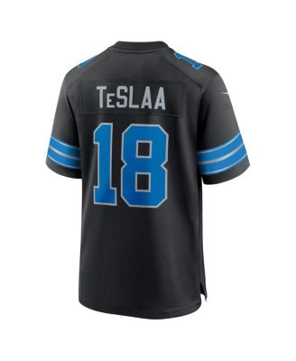 Men's Isaac TeSlaa Black Detroit Lions Alternate Game Player Jersey