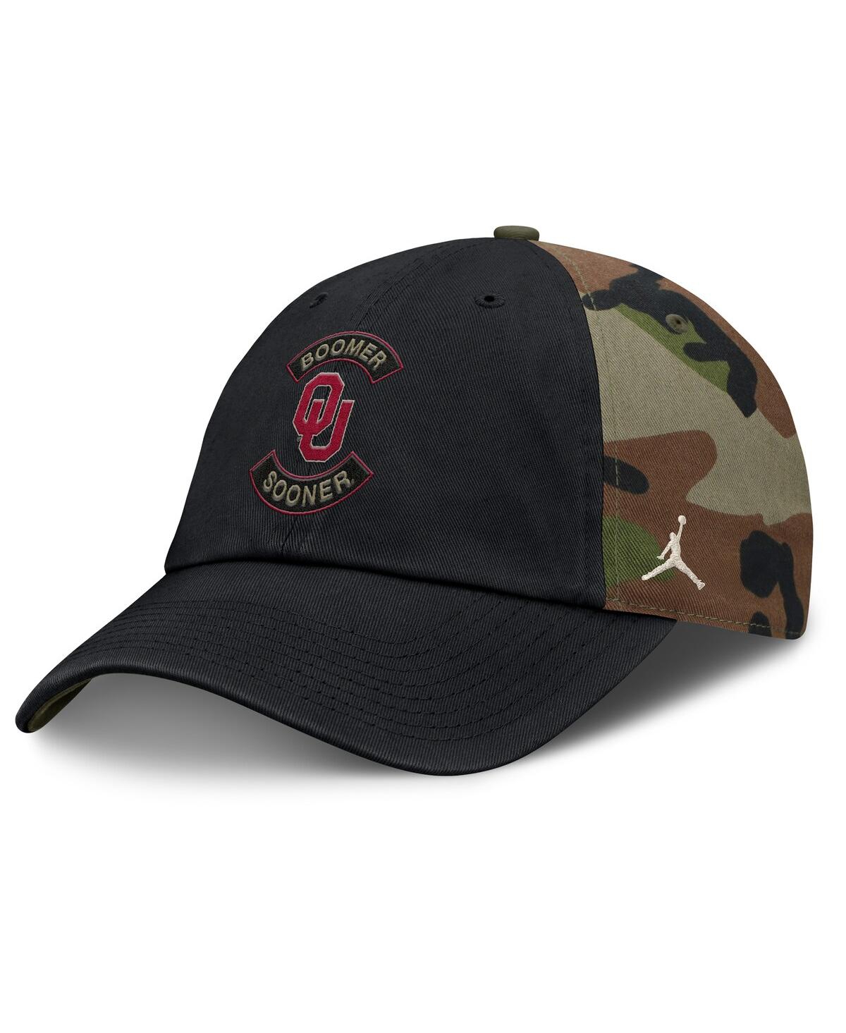 Jordan Men's Black/camo Oklahoma Sooners 2025 Military Appreciation Club Adjustable Hat In Black