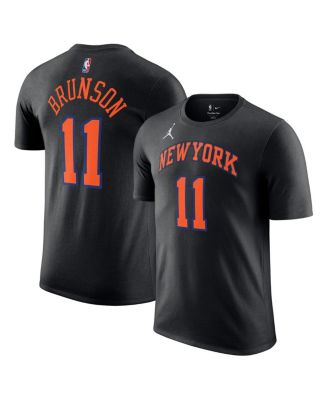 Jordan - Men's and Women's Jalen Brunson Black New York Knicks Name Number T-Shirt