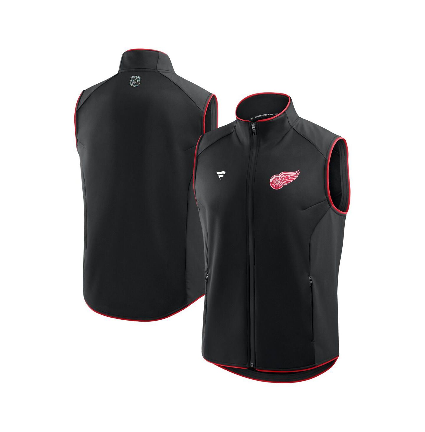Мужской жилет Fanatics Black Detroit Red Wings Authentic Pro Rink Full-Zip Vest — фото 1