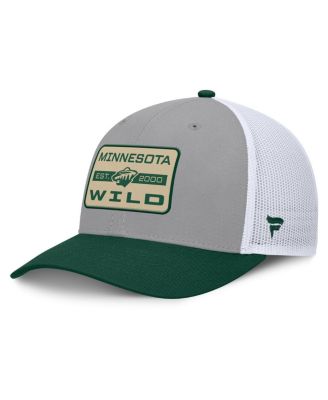 Fanatics - Men's Gray/Green Minnesota Wild Fundamental Adapt Trucker Adjustable Hat