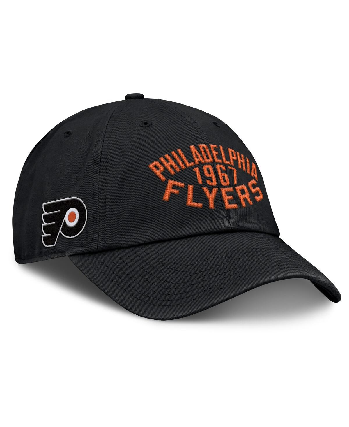 Fanatics Men's Black Philadelphia Flyers Fundamentals Archer Adjustable Hat