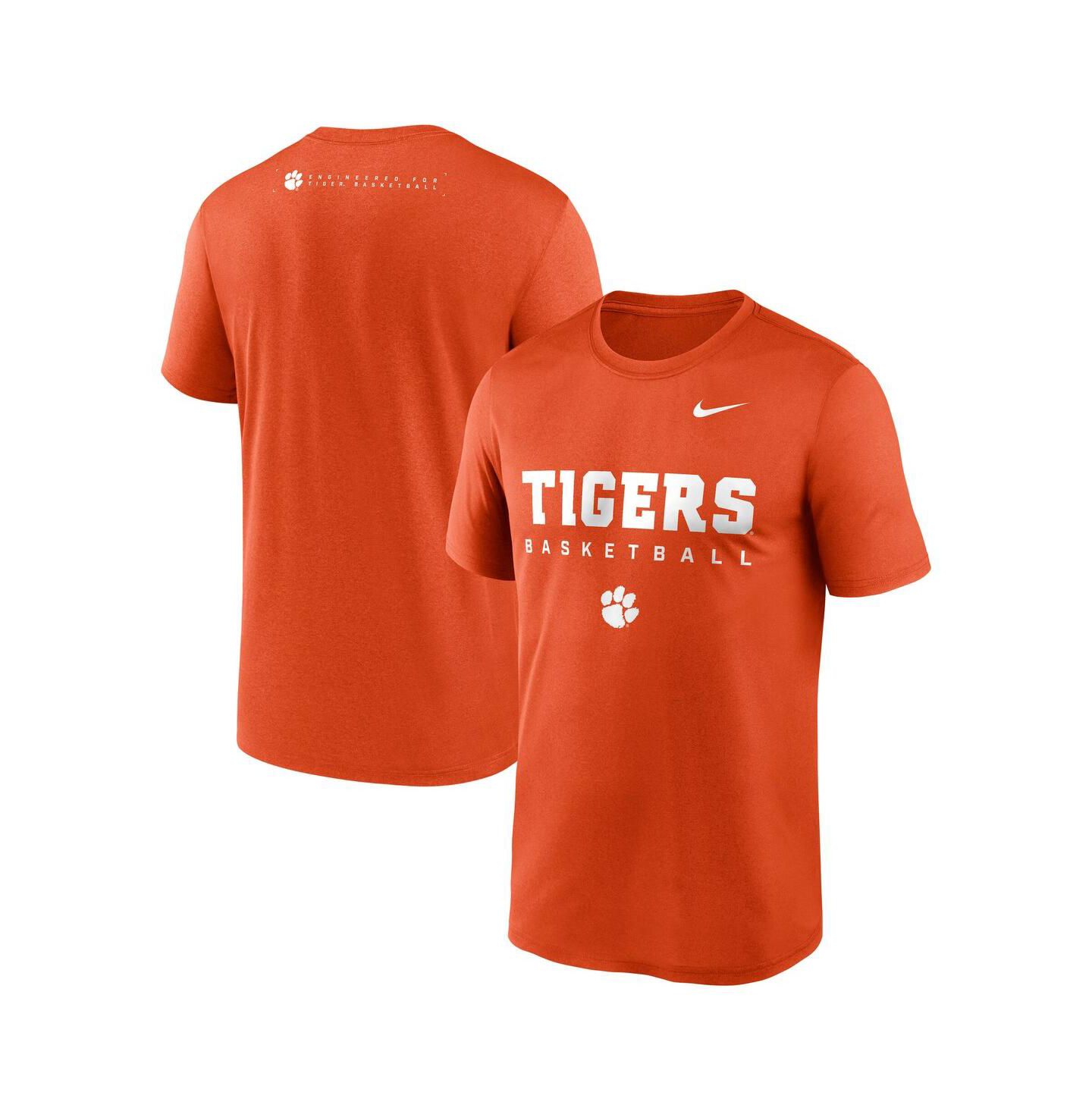 Мужская футболка Nike Orange Clemson Tigers 2025 Courtside Basketball Legend Dri-FIT — фото 1
