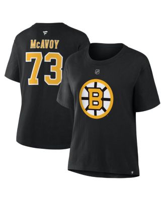 Fanatics - Women's Charlie McAvoy Black Boston Bruins Authentic Stack Name Number T-Shirt