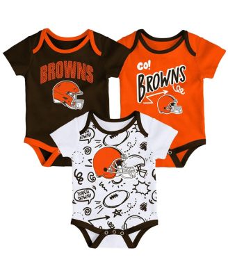 Outerstuff - Baby Boys and Girls 3-Piece Cleveland Browns All Day Play Bodysuit Set