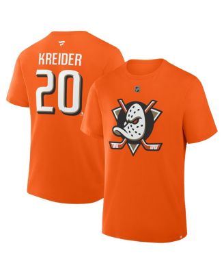 Fanatics - Men's Chris Kreider Orange Anaheim Ducks Authentic Stack Name Number T-Shirt