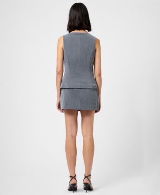 Women's Pinstripe Boat Neck Vest Top