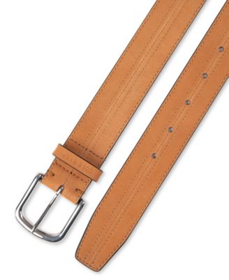 Men's Seam-Stitched Leather Dress Belt