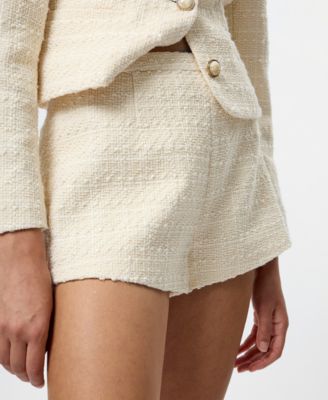 Women's Structured Curved Side Zipper Shorts