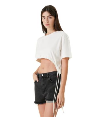 Women's Free Heaven Cotton Crop String T-Shirt