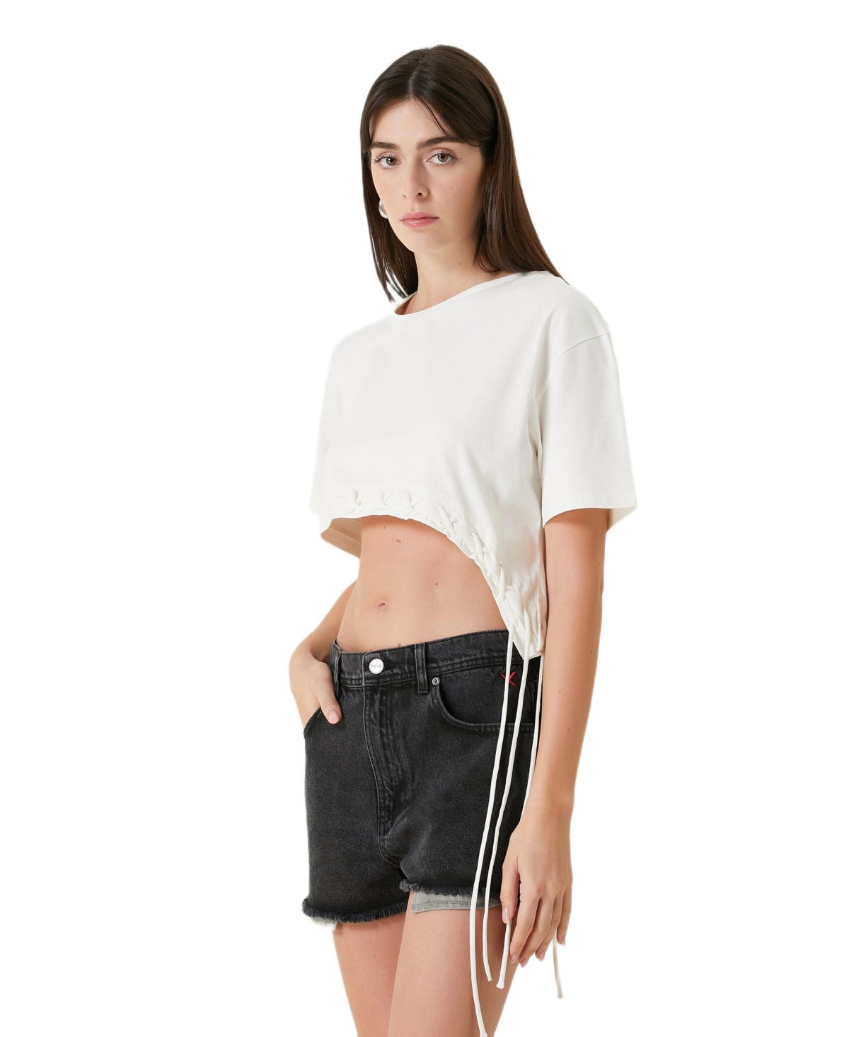 Pcfg Women's Free Heaven Cotton Crop String T-Shirt