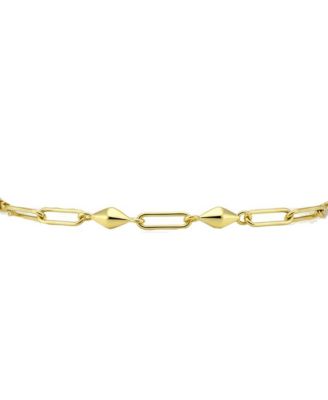 Sophisticated 14K Gold Plated Paperclip Link & Chain Bracelet