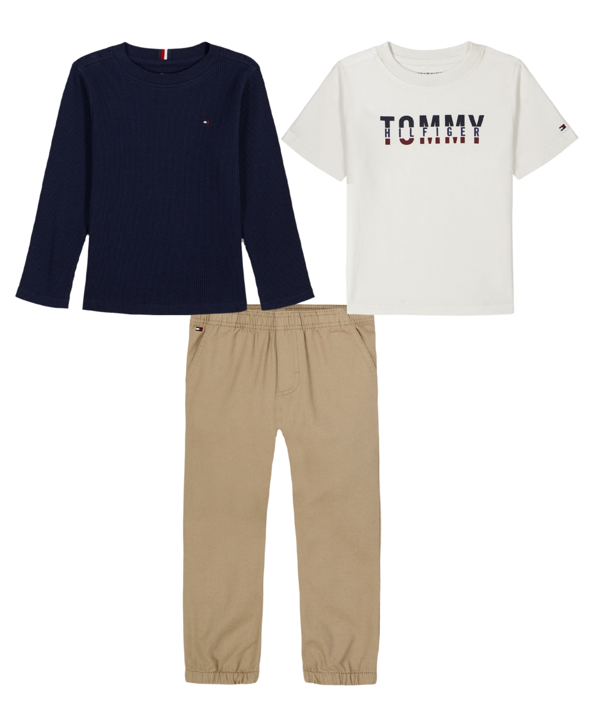 Tommy Hilfiger Baby Boys Long-Sleeve T-Shirt, T-Shirt and Joggers, 3-Piece Set