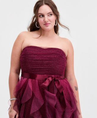 Trendy Plus Size Glitter Ombr&eacute; Petal-Skirt Ball Gown