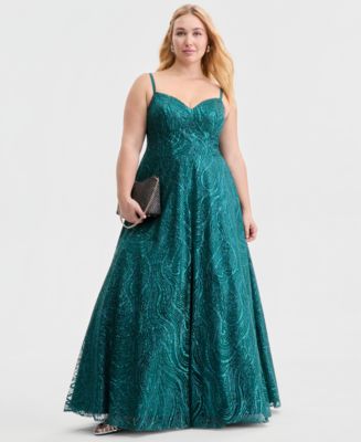 emerald green sequin dress plus size Long Sleeve Cross Over Floor-Length Evening Dress