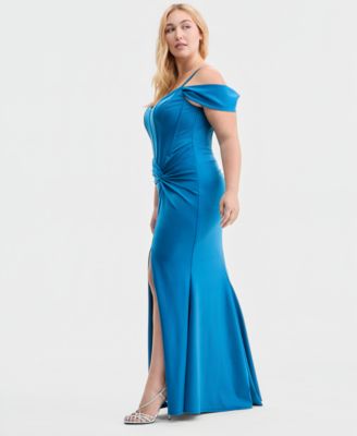Trendy Plus Size Corset Twist-Front Sleeveless Gown