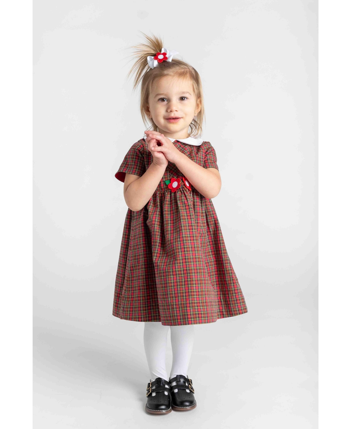 Florence Eiseman Baby Girls Plaid Dress With Flowers