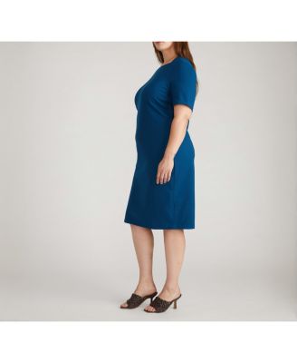 Plus Size Envelope Neck Ponte Dress